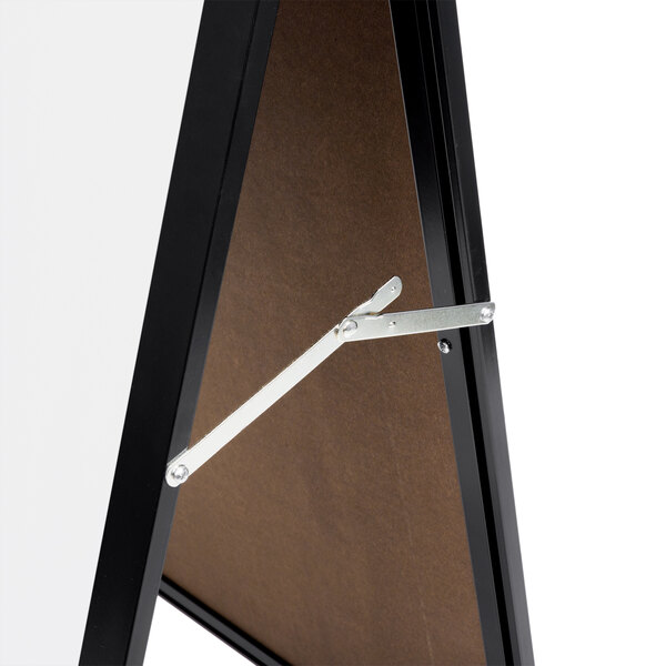 A black A-Frame sign board with a white marker board.