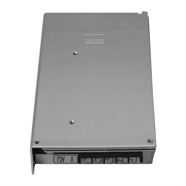 A silver Turbo Air SMPS power supply in a gray metal enclosure with buttons.