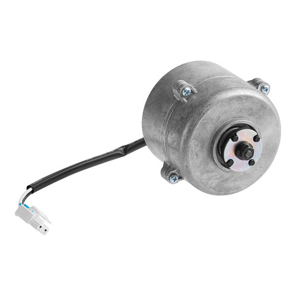 A Turbo Air evaporator fan motor with a wire attached.