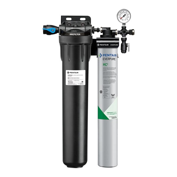 An Everpure Coldrink water filter with a pressure gauge.