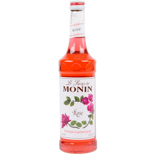 Monin 750 mL Premium Rose Flavoring Syrup
