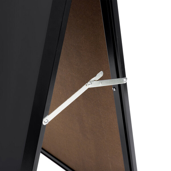 A black A-Frame sign board with a black chalkboard.