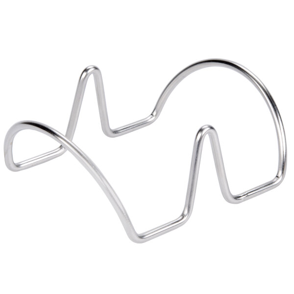 A stainless steel Cal-Mil mini taco holder with 2 compartments.