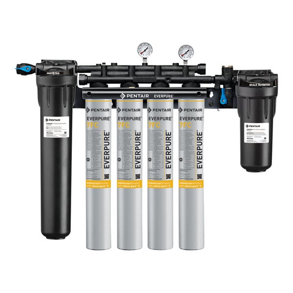 A group of Everpure water filters including a pre-filter.