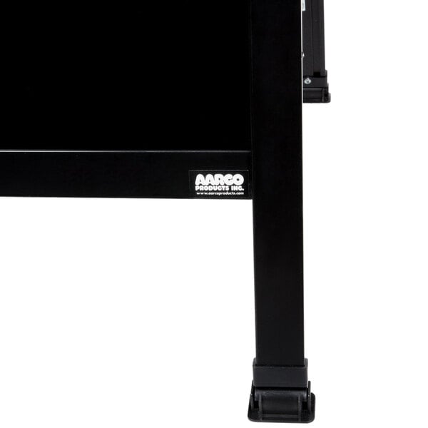 A black aluminum A-Frame sign board with a black marker board.