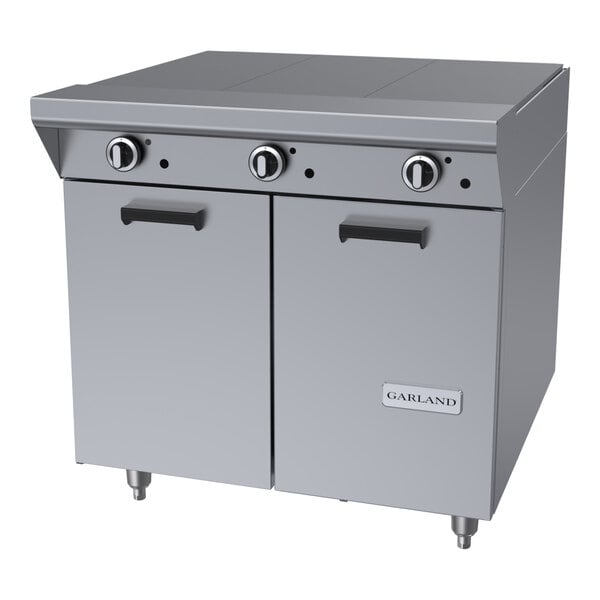 Garland M43-3S Master Series Liquid Propane 3 Section 34" Even Heat Hot Top Range with Storage Base - 66,000 BTU