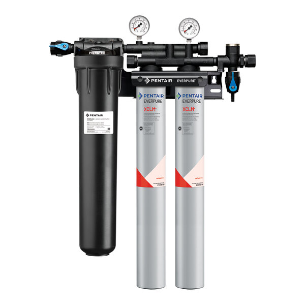 The Everpure Coldrink 2-XCLM+ Water Filtration System with gauges.