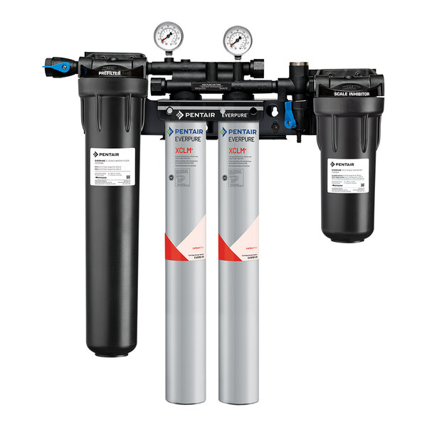 Two Everpure water filtration systems with pressure gauges.