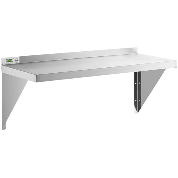 A Regency stainless steel wall shelf on a white background.