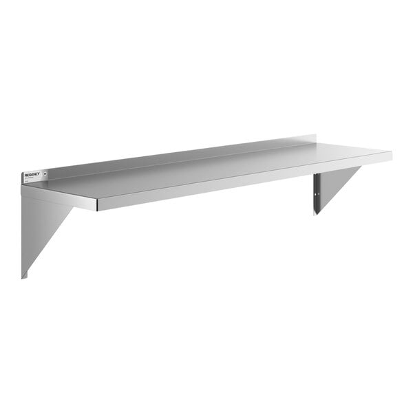 Regency SW1560-3-16-V 16 Gauge Stainless Steel 15" x 60" Heavy-Duty Solid Wall Shelf