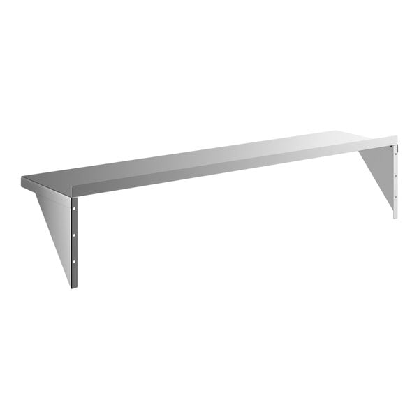 Regency SW1560-3-16-V 16 Gauge Stainless Steel 15" x 60" Heavy-Duty Solid Wall Shelf