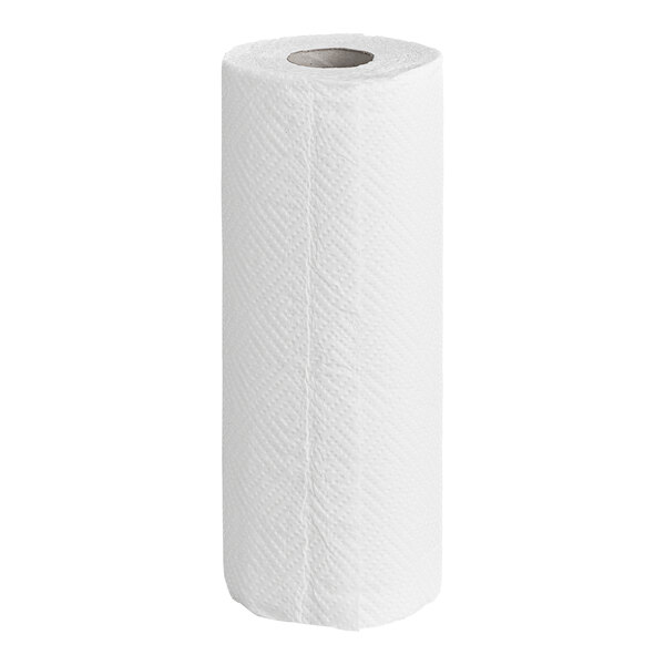 A case of 12 white Elegant 2-ply paper towel rolls.