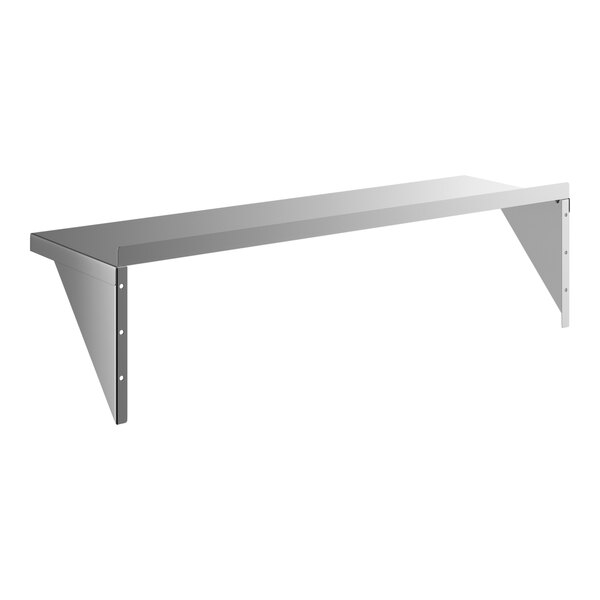 A heavy-duty solid wall shelf made of 16 gauge stainless steel, measuring 15 inches by 48 inches.