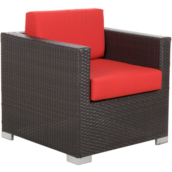 M Seating Ph5102jv Aruba Java Wicker, Outdoor Furniture Red Cushions