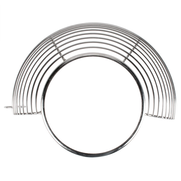 An Avantco front bowl guard with a circular metal design.