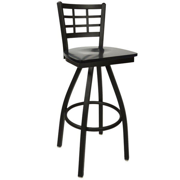 M Seating 2163sblw Sb Marietta Sand Black Metal Swivel Bar Metal Swivel Bar Height Chair With Black Wood Main Picture