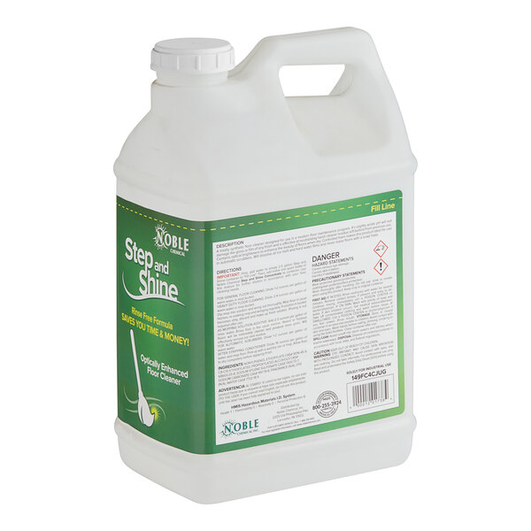 A white jug with a white lid and a green label.