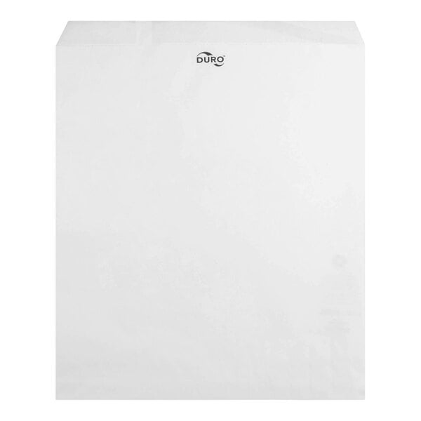 A white merchandise bag with black text.