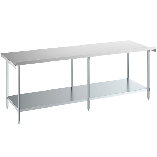 A Steelton stainless steel work table with undershelf.