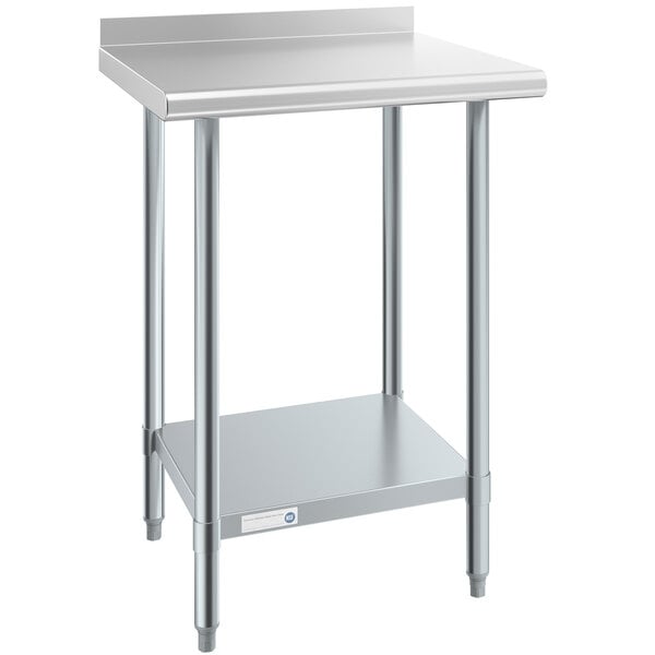 A Steelton stainless steel work table with undershelf.
