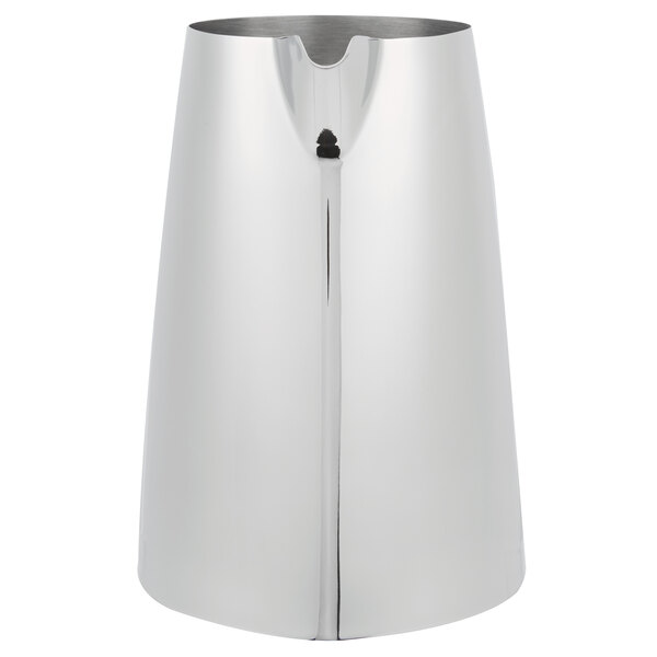 A silver stainless steel Vollrath Triennium water pitcher.