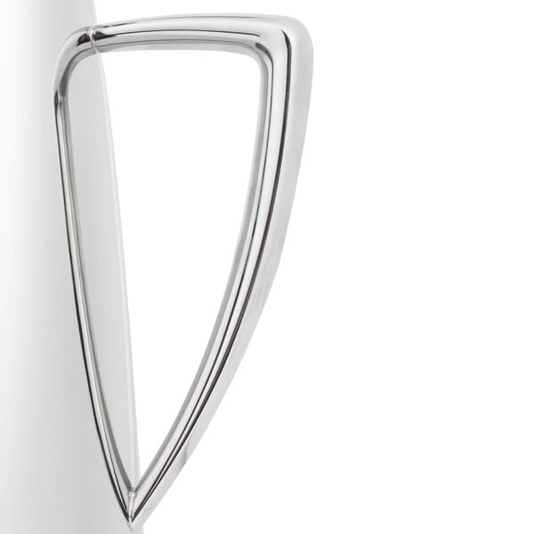 A Vollrath Triennium stainless steel coffee pot with a silver handle.