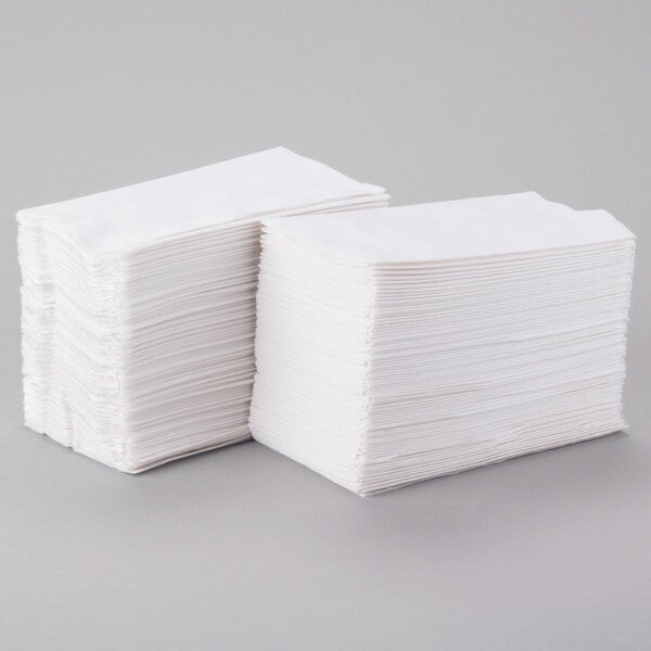 A stack of white napkins.