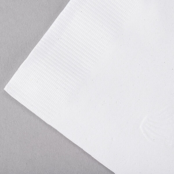 A close up of a white Response Eco-Friendly Dinner Napkin.