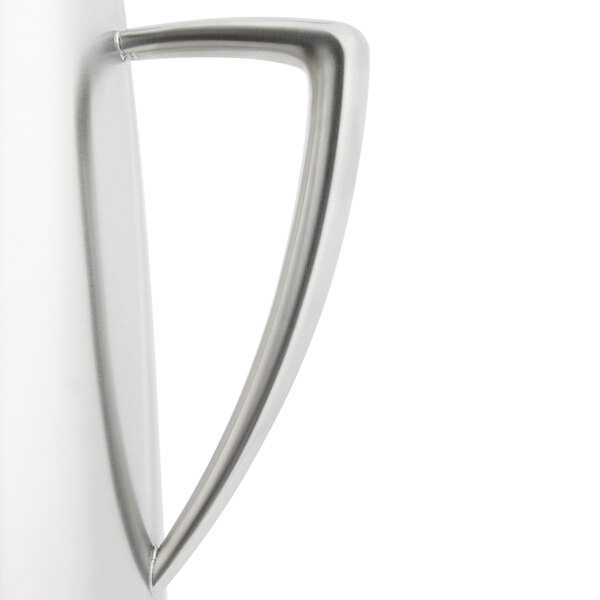 A Vollrath stainless steel coffee pot with a silver handle.