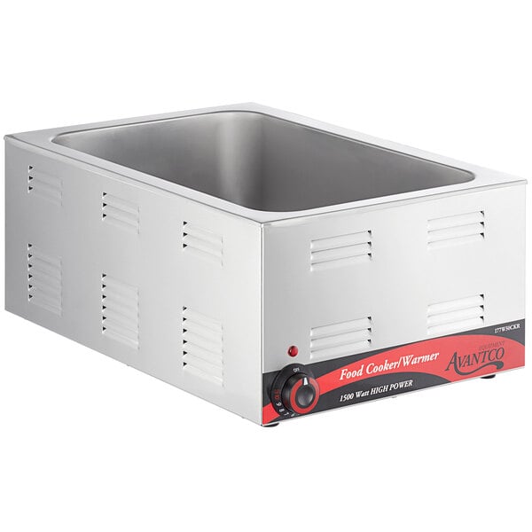 Avantco W50 12 x 20 Full Size Electric Countertop Food Warmer / Soup  Station with 4 Qt. and 11 Qt. Inset Pots - 120V, 1200W