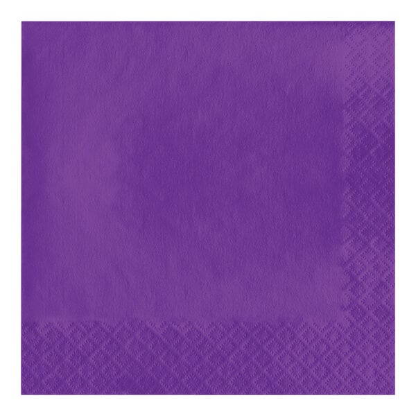 A purple paper napkin with a diamond pattern.