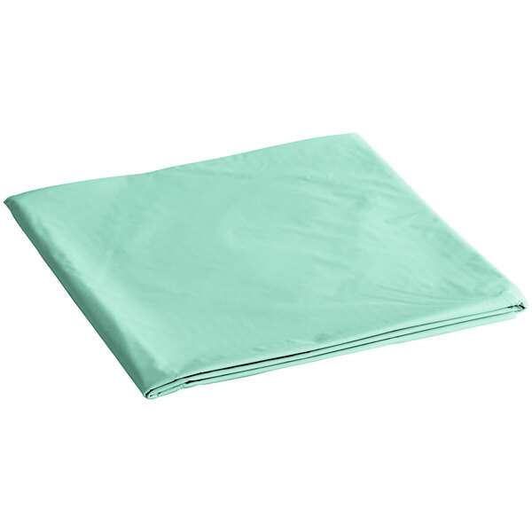 A folded Fresh Mint Green OctyRound plastic table cover.