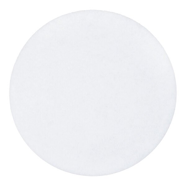 A round white polishing floor pad.