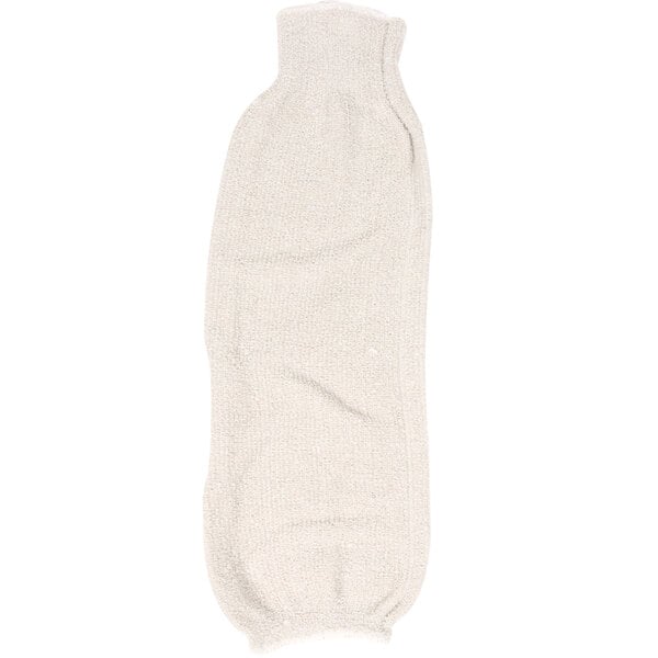 A white terry cloth heat resistant sleeve.