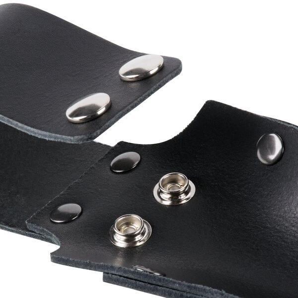 Unger BSDHR ErgoTec 5" x 3" Black Leather Double Squeegee Holster