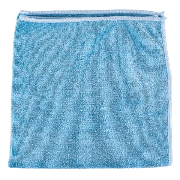 a blue towel with a white edge