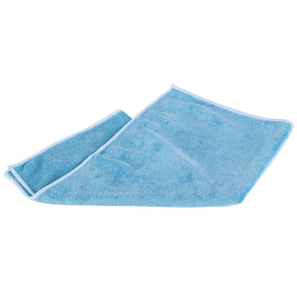 A blue Unger SmartColor Microfiber cleaning cloth folded on a white background.