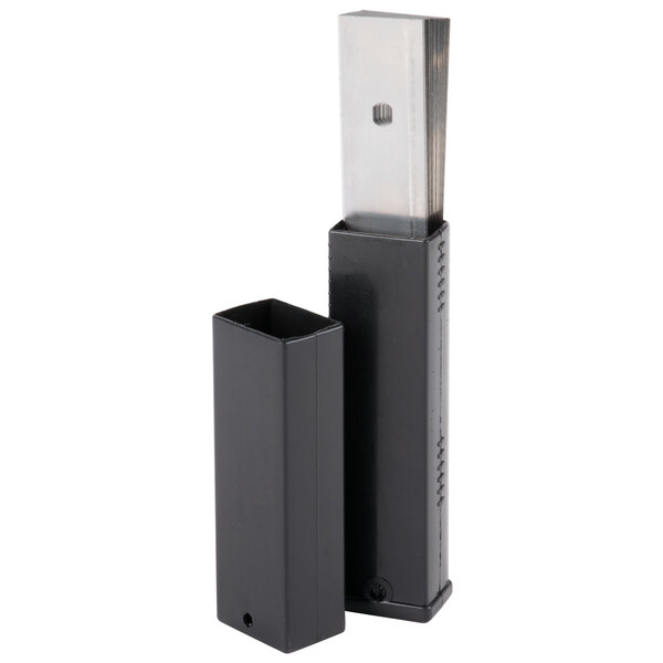 A close-up of a grey rectangular Unger ErgoTec Ninja stainless steel glass scraper blade.