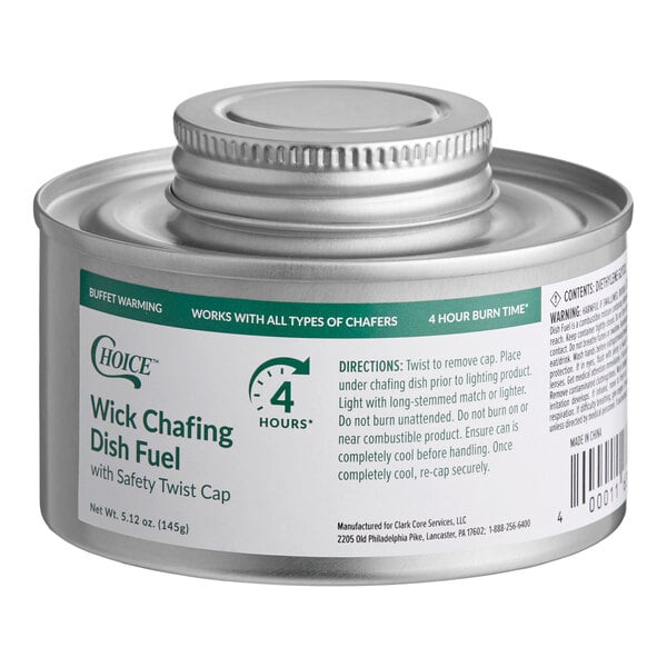 Choice 4 Hour Wick Chafing Dish Fuel with Safety Twist Cap - 24/Case
