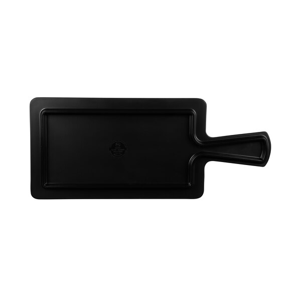 A black rectangular Elite Global Solutions faux slate serving board with a handle.