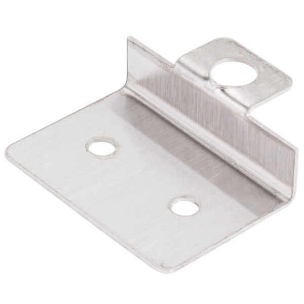 A metal bracket with two holes.