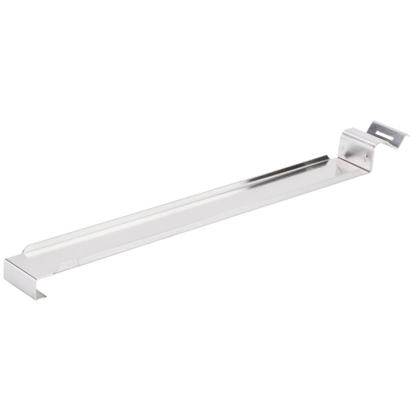 A metal shelf clip for a Master-Bilt ice cream freezer.