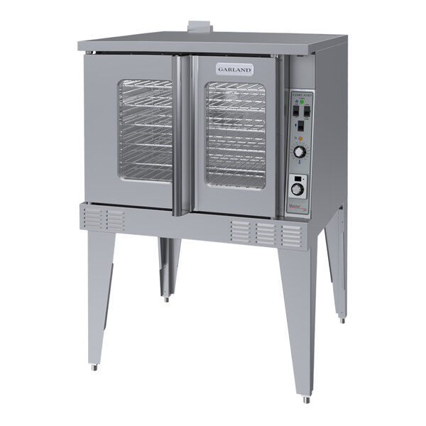 A Garland stainless steel convection oven with a door.