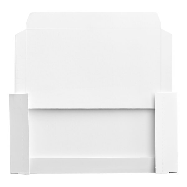 A white rectangular box with a black border and a black handle.