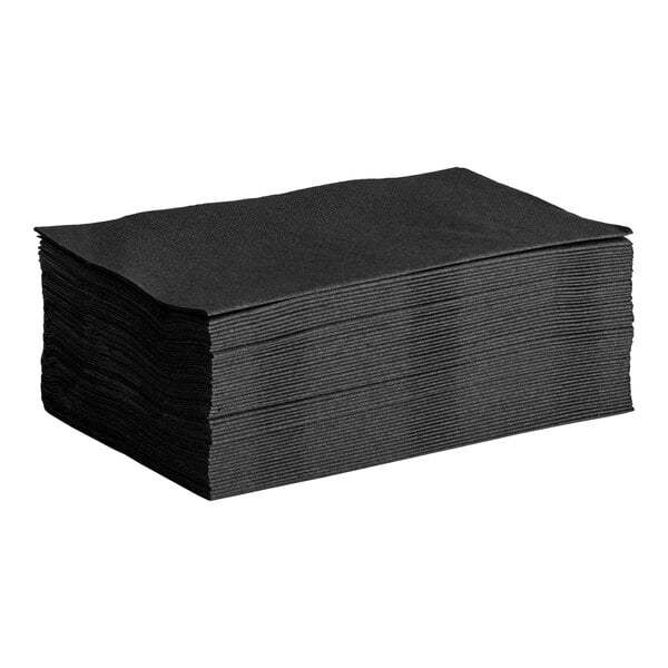 Choice 15" x 17" Black Customizable 2-Ply Paper Dinner Napkin - 100/Pack