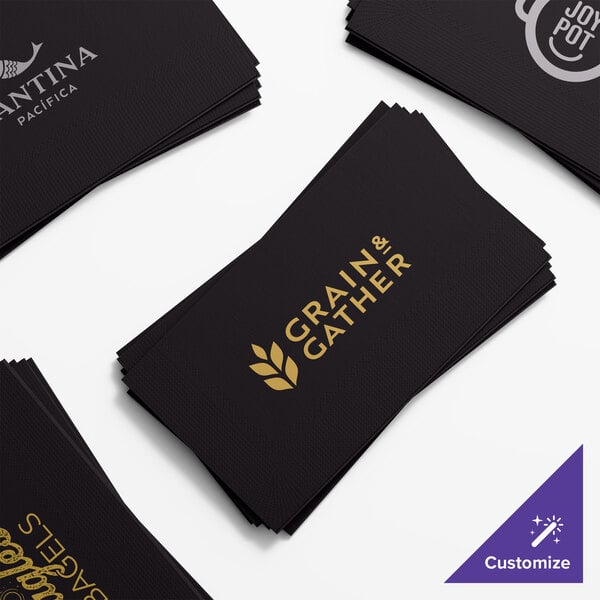Choice 15" x 17" Black Customizable 2-Ply Paper Dinner Napkin - 100/Pack