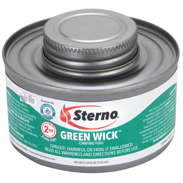 Sterno 10258 2 Hour Green Wick Chafing Fuel with Safety Twist Cap 36/Case