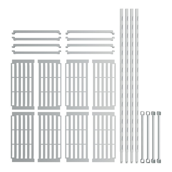A Cambro Camshelving® Premium unit with 4 white vented shelves.