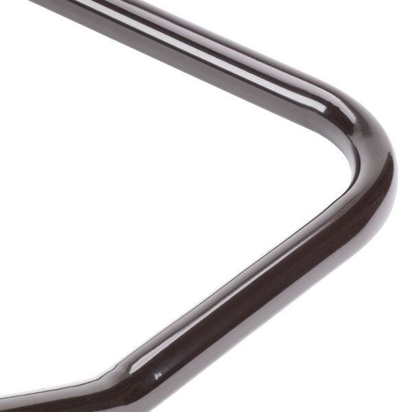 A close-up of a black metal bar.