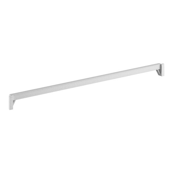A white metal bar with a long handle.